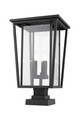 Z-Lite 571PHXLS-SQPM-BK Seoul 3-Light Outdoor Pier Mounted Fixture