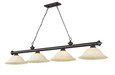 Z-Lite 2306-4BRZ-WM16 Cordon 4-Light Billiard