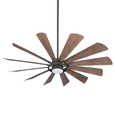 Minka-Aire F870L Windmolen - 65" with LED Light Kit - 12 Blade Outdoor LED Energy Star Ceiling Fan with Remote Included