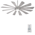 Minka-Aire F870L Windmolen - 65" with LED Light Kit - 12 Blade Outdoor LED Energy Star Ceiling Fan with Remote Included