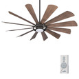 Minka-Aire F870L Windmolen - 65" with LED Light Kit - 12 Blade Outdoor LED Energy Star Ceiling Fan with Remote Included