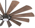 Minka-Aire F870L Windmolen - 65" with LED Light Kit - 12 Blade Outdoor LED Energy Star Ceiling Fan with Remote Included