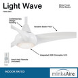 Minka-Aire F848 Light Wave - 65" LED - 3 Blade Indoor Ceiling Fan with Remote