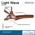 Minka-Aire F848 Light Wave - 65" LED - 3 Blade Indoor Ceiling Fan with Remote