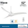 Minka-Aire F843 Wave - 52" - 3 Blade Indoor Ceiling Fan with Remote Included