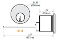 GMS 1-1/8" Rim Cylinder, Schlage C Keyway,  Keyed Alike in Pairs