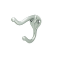 Ives 571A coat and hat hook, aluminum clear coat finish, side view