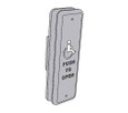 LCN LCN 8310-818T 1-1/2" x 4-3/4" Stainless Steel Rectangle Hard Wired Actuator with Blue Handicap Symbol and Push To Open Text LCN-8310-818T
