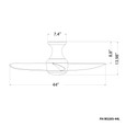 Modern Forms MDF-FH-W2203-44 Corona 3-Blade Flush Mount Ceiling Fan