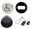 LCN LCN 8310-3856WS 4-1/2" Round Wall and Surface Mount Wireless Actuator with Handicap Symbol, Weather Trim, and Transmitter LCN-8310-3856WS