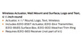 LCN LCN 8310-3856TWS 4-1/2" Round Wall and Surface Mount Wireless Actuator with Handicap Symbol and Push To Open Text, Transmitter, and Surface Mount Box LCN-8310-3856TWS