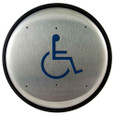 LCN LCN 8310-3852WS 6" Round Wall and Surface Mount Wireless Actuator with Handicap Symbol and Push To Open Text, Surface Mount Box, and Receiver LCN-8310-3852WS