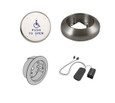 LCN LCN 8310-3852TWF 6" Round Wall and Flush Mount Wireless Actuator with Handicap Symbol and Push To Open Text, Transmitter, and Weather/Trim Ring LCN-8310-3852TWF