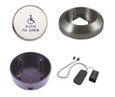 LCN LCN 8310-3852TWS 6" Round Wall and Surface Mount Wireless Actuator with Handicap Symbol and Push To Open Text, Transmitter, and Weather/Trim Ring LCN-8310-3852TWS