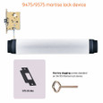 Von Duprin 9475F/9575F Impact Series Fire Rated Mortise Lock Exit Device with Recessed Push Pad for Wide Stile Doors