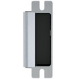 HES 1600 Series Electric Strike body only, satin stainless steel finish (630), front view showing strike body and standard faceplate, auto-sensing 12/24 VDC, for cylindrical or mortise latchbolt and deadbolt locks