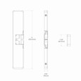 HES 9400 Electric Strike dimensioned drawing – 9 in. (228.6 mm) height, 9/16 in. (14 mm) depth, 1-3/4 in. (44.5 mm) width