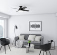 Hunter 44" 4 Blade Dempsey Low Profile Damp Rated Ceiling Fan with LED Light Kit and Handheld Remote