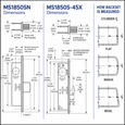 Adams Rite MS1850SN Series ANSI Size Laminated Stainless Steel Straightbolt Deadlock