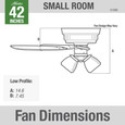 Hunter 42" 5 Blade Builder Low Profile Ceiling Fan with LED Light Kit and Pull Chain