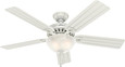 Hunter 52" 5 Blade Beachcomber Damp Rated Ceiling Fan with LED Light Kit and Pull Chain