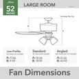 Hunter 52" 5 Blade Builder Ceiling Fan with LED Light Kit and Pull Chain (3 Bulb)