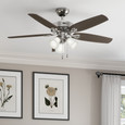 Hunter 52" 5 Blade Builder Ceiling Fan with LED Light Kit and Pull Chain (3 Bulb)