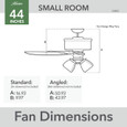 Hunter 44" 5 Blade Swanson Ceiling Fan with LED Light Kit and Pull Chain (3 Bulbs)