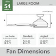 Hunter 54" 4 Blade Chronicle Damp Rated Ceiling Fan and Wall Control