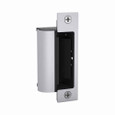 HES 1006 Series Electric Strike - Satin Chrome finish, faceplate removed showing open latch pocket