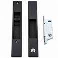 Adams Rite 4431 Flush Lockset with Cylinder for Sliding Doors - Black Satin Finish