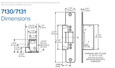 Adams Rite Adams Rite 7131 Electric Strike (Radius Faceplate), 1-1/4" x 6-7/8" ADA-7131