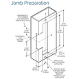 Adams Rite 7130 electric strike jamb preparation diagram showing cutout dimensions, centerline locations, and drill pattern for 8-32 screws, referenced to A-R 4500/4900 series deadlatch