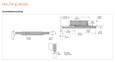 LCN 2014-POWDER Concealed Door Closer — concealed mounting detail drawing with dimensions for door frame cutout and track centerline placement