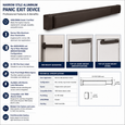 Adams Rite EX80 Dummy Push Bar Exit Device with Monitoring Switches - Regular 36" Dark Bronze