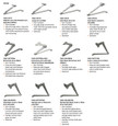 LCN 1261 door closer arm options diagram showing Regular Arm, Long Arm, Hold Open Arm, Hold Open Long Arm, Extra Duty Arm, Extra Duty Arm with 62G Thick Hub Shoe, Hold Open Extra Duty Arm, Cush-n-Stop Arm, Hold Open Cush-n-Stop Arm, Spring Cush-n-Stop Arm, and Spring Hold Open Cush-n-Stop Arm
