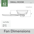 Hunter 42" 5 Blade Low Profile Low Profile Ceiling Fan and Pull Chain