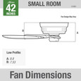 Hunter 42" 5 Blade Low Profile Low Profile Ceiling Fan and Pull Chain
