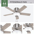 Hunter 44" 5 Blade Fitzgerald Low Profile Ceiling Fan with LED Light Kit and Pull Chain