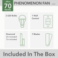 Hunter 70" 7 Blade Wi-Fi Phenomenon Ceiling Fan with LED Light Kit and Wall Control