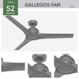 Hunter 52" 3 Blade Gallegos Damp Rated Ceiling Fan and Wall Control Hunter 52" 3 Blade Gallegos Damp Rated Ceiling Fan and Wall Control