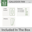 Hunter 52" 3 Blade Gallegos Damp Rated Ceiling Fan and Wall Control Hunter 52" 3 Blade Gallegos Damp Rated Ceiling Fan and Wall Control