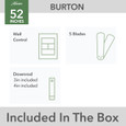 Hunter 52" 5 Blade Burton Damp Rated Ceiling Fan and Wall Control