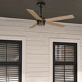 Hunter 52" 5 Blade Burton Damp Rated Ceiling Fan and Wall Control