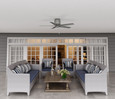 Hunter 44" 5 Blade Terrace Cove Low Profile Damp Rated Ceiling Fan and Pull Chain