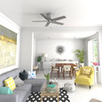 Hunter 44" 5 Blade Terrace Cove Low Profile Damp Rated Ceiling Fan and Pull Chain