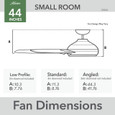 Hunter 44" 3 Blade Cassius Damp Rated Ceiling Fan and Pull Chain