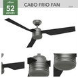 Hunter 52" 3 Blade Cabo Frio Damp Rated Ceiling Fan and Wall Control