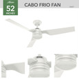 Hunter 52" 3 Blade Cabo Frio Damp Rated Ceiling Fan and Wall Control