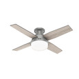 Hunter 44" 4 Blade Dempsey Low Profile Ceiling Fan with LED Light Kit and Handheld Remote